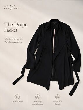 Maison CinQcent The Drape Jacket - Black